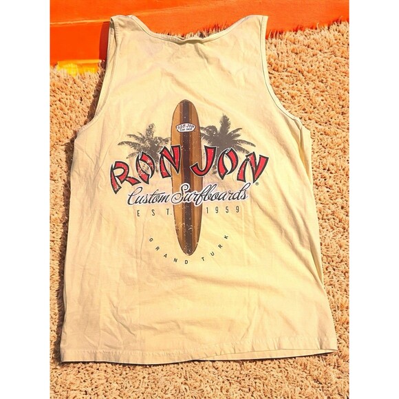 Ron Jon Surf Shop Grand Turk Tank Top Unisex Yellow Comfort Colors Medium Shirt - Picture 9 of 9